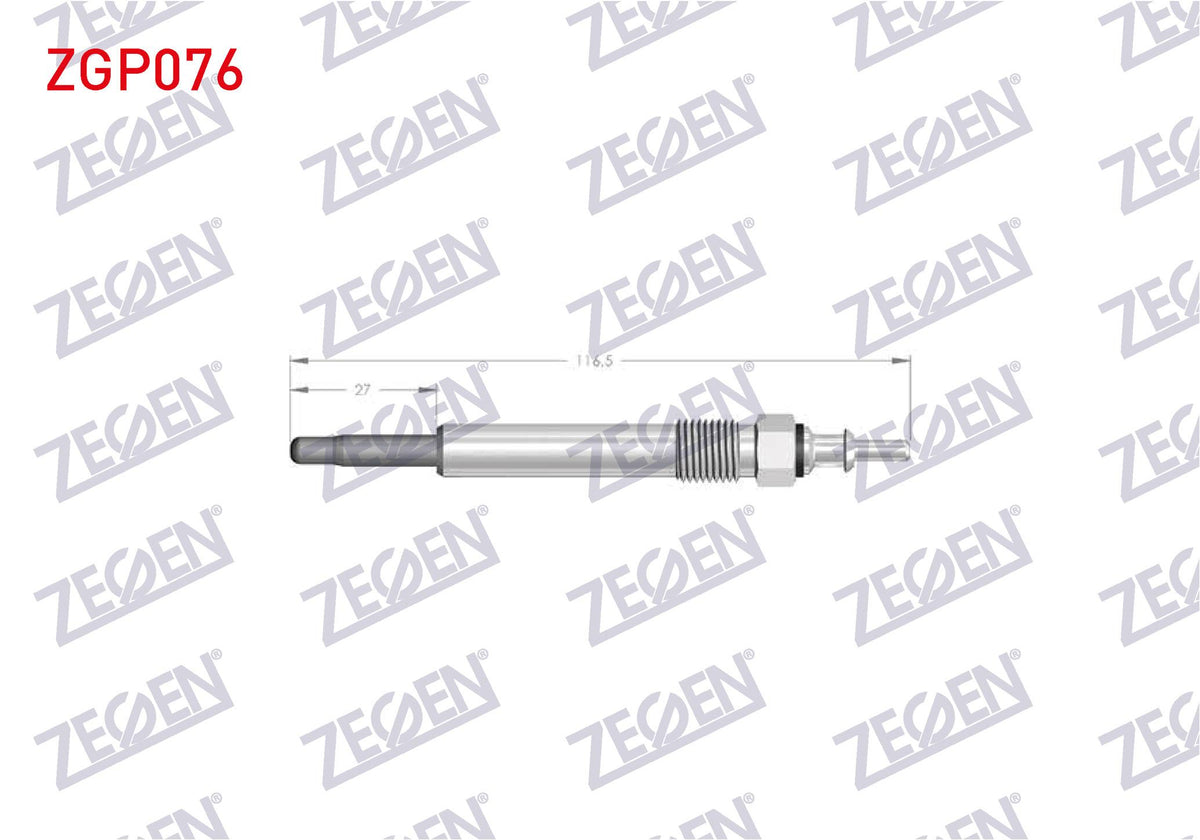 Zegen ZGP076 Glow Plug 11, 5V Mercedes (W202 and 4 more models — Coils & Plugs