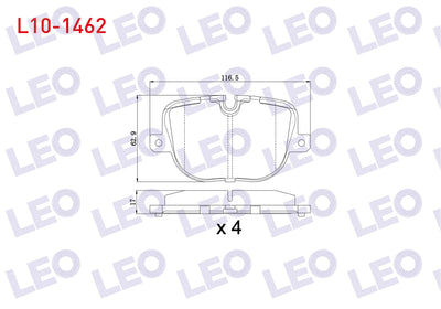 LEO L10-1462 Brake Pad Rear Land Rover Discovery IV (La) 3.0 TD 4X4 2010-/ Range Rover IV (Lg) 3.0 TD 4X4 2012-/ — Brake Pads