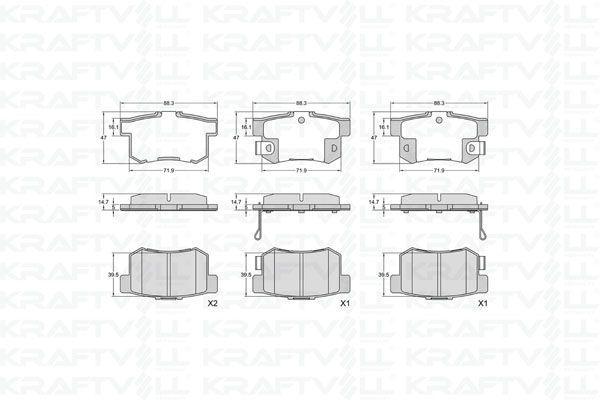 Kraftvoll 07010335 Rear Brake Pad Honda Civic 01 > 13 Fd6 Fb7 / Cr-V 03 > 07 / Accord 98 > 08 / Frv 04 > — Brake Pads