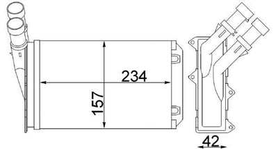 Mahle AH83000S / Heater Core Mechanical (Peugeot 306 Citroen Xsantia Xsara Zx) 234×157 — Heater & Blower
