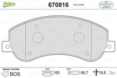Valeo 670816 Brake Pad Front Transit V347 Amarok 2.2-2.4 TDCi — Brake Pads