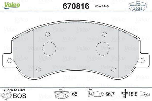Valeo 670816 Brake Pad Front Transit V347 Amarok 2.2-2.4 TDCi — Brake Pads