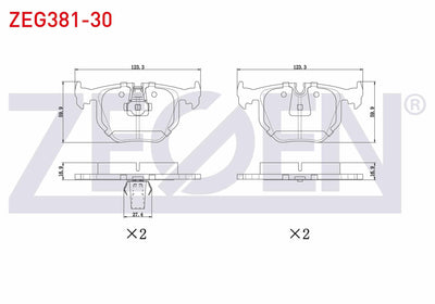 Zegen ZEG381-30 Brake Pad Rear Land Rover Rangerover III 3.0 TD 6 2002-2012 / BMW X5 3.0 D 2000-2007 / (E53) 3.5 — Brake Pads