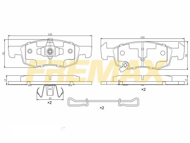 Fremax FBP-0018 Front Brake Pad (Carbon Formula) Opel Corsa E 2015 > 14 Rim — Brake Pads