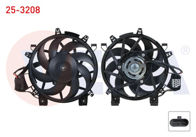 Veka 25-3208 Fan Motor A/C Condenser Opel Corsa C 1.3 CDTi 2000-2006 — Condensers & Evaporators