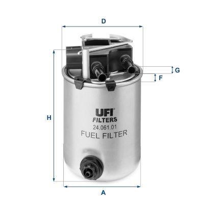 Ufi 24.061.01 Diesel Filter 12-Qashqai + 2 1.6Dci Qashqai 1.6 dCi J10 J11 X-Trail dCi T32 Kadjar dCi — Fuel Delivery