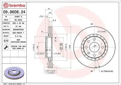 Brembo 09.9608.24 Brake Disc Front Standard Chevrolet — Brake Rotors & Drums