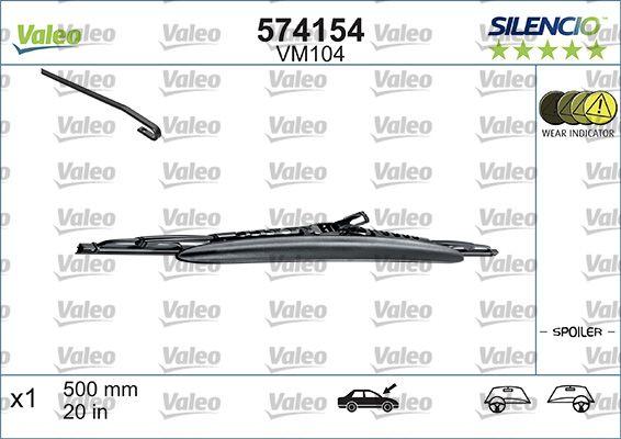 Valeo 574154 Wiper (X1) (Opel Astra Corsa 3 / 5K (Spoylerlı) 500mm — Wipers