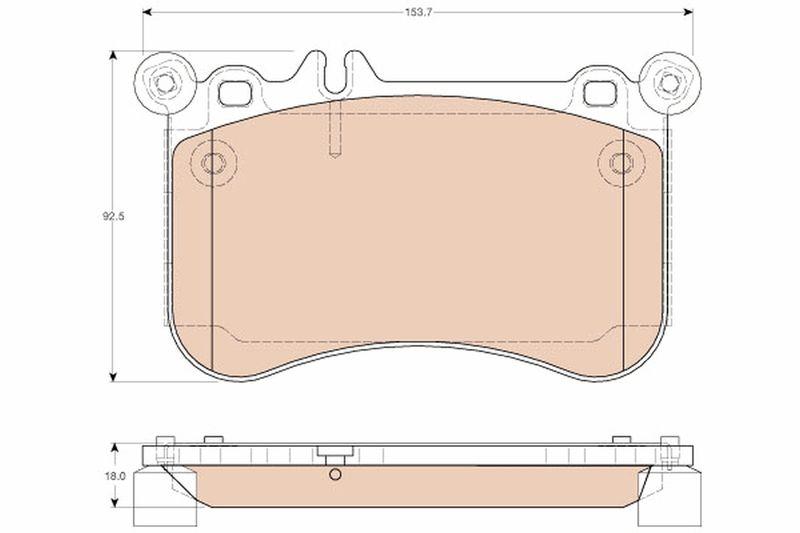 TRW GDB1972 Brake Pad Front Mercedes-Benz CLS X218/C218, W212/W221/W222 11-17 — Brake Pads
