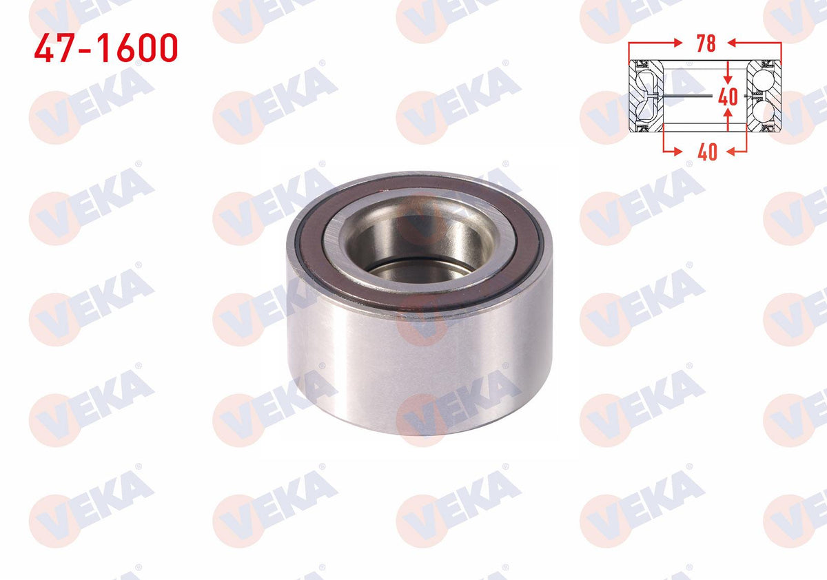 Veka 47-1600 Front Wheel Bearing Left-Right ABS Okuyuculu 40X78x40 Chevrolet Aveo 1.2 16V-1.4 16V-1.3 D 2011 — Wheel Bearings