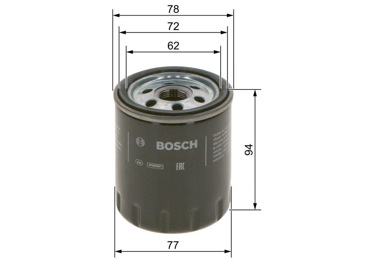 Bosch F026407268 Oil Filter Peugeot Boxer 508 / Citroen Jumper C4 / Opel Vivaro C 2.0 BlueHDi — Oil Filters
