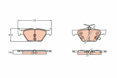 TRW GDB3639 Rear Brake Pad Subaru Impreza 1.6 AWD 16- Outback 2.0 2.5 15-