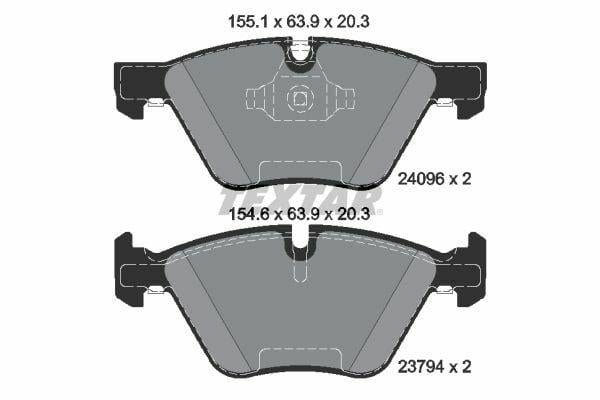 TEXTAR 2409601 Front Brake Pads - High-Quality Disc Brake Set for E-90, E-91 and 2 more models