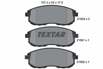 Textar 2156101 Brake Pad Maxima Q30 90-98 Front Sx4 (Ey, Gy) 08-13 Juke 2.0 95-97 — Brake Pads