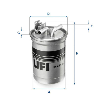 Ufi 24.451.00 Fuel Filter (Diesel) Audi A4 A6 2.0 TDI Bna Blb Brf Bre Brd Bva Bvf Bvg 04-08 — Fuel Delivery