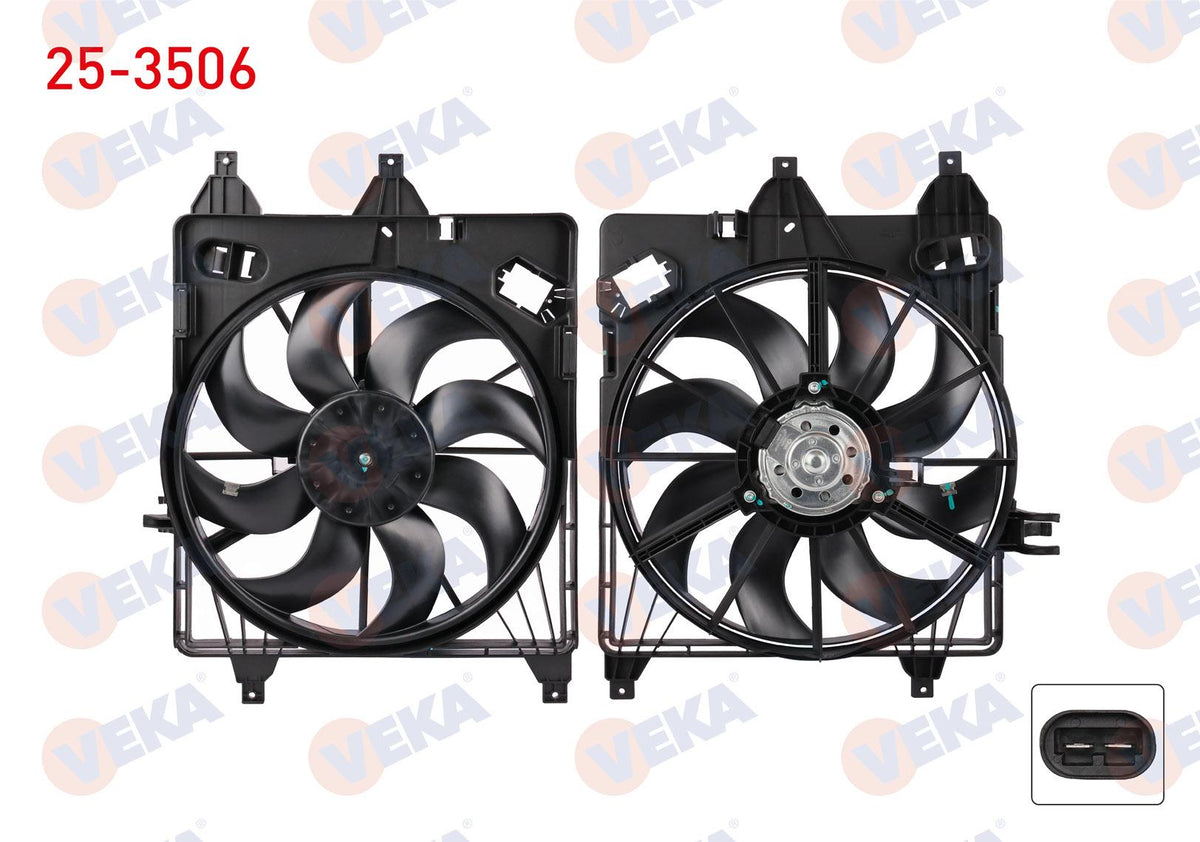 Veka 25-3506 Fan Motor Su Radiator with Shroud Single with Fan Renault Clıo II (Bb0 / 1 / 2,Cb0 / 1 / 2) 1.5 dCi 1998-2005