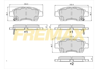 Fremax FBP-1143 Front Brake Pad (Corbon Formula) Toyota Yaris 2002-2006 /Toyota Verso 2001 > — Brake Pads