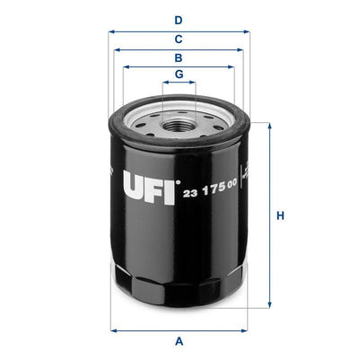 Ufi 23.175.00 Oil Filter Uno 45 Panda Tempra Alfa 145 146 164 Ibiza I Terra — Oil Filters