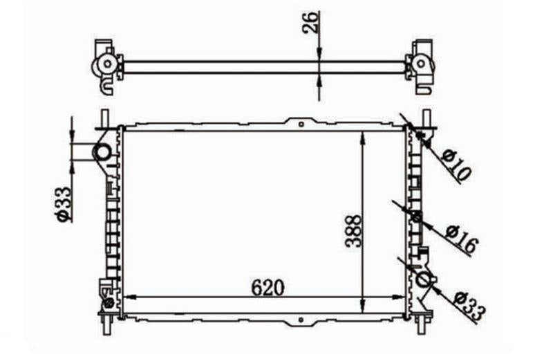 MGA 80593 Su Radiator Brazing M / T Ford Tourneo Connect 1.8 06.02-12.13 — Radiators & Fans