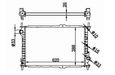 MGA 80593 Water Radiator Brazing M / T Ford Tourneo Connect 1.8 06.02-12.13 — Radiators & Fans