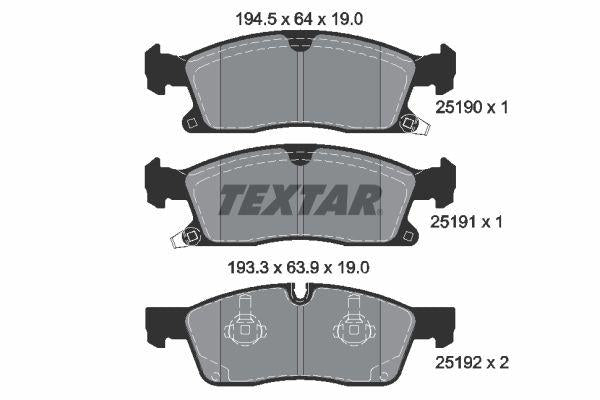 Textar 2519002 Textar / Brake Pad — Brake Pads
