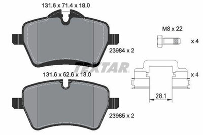 Textar 2398404 Brake Pad R-55 / 56 / 57 / 58 / 59 / 60 / 61 Front — Brake Pads