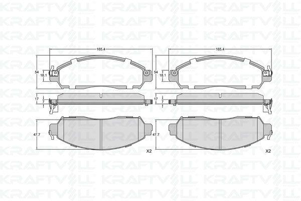 Kraftvoll 07010338 Front Brake Pad Nissan Navara D23 Body 2.3 4×4 2015-> — Brake Pads