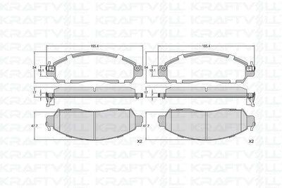 Kraftvoll 07010338 Front Brake Pad Nissan Navara D23 Body 2.3 4×4 2015-> — Brake Pads