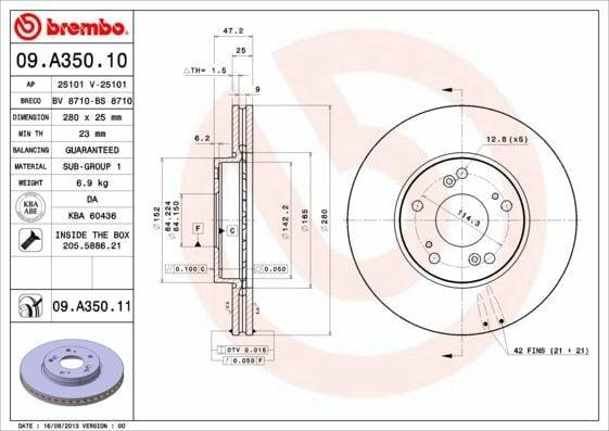 Brembo Front Brake Discs - Honda Accord 2003-2008 — Brake Rotors & Drums