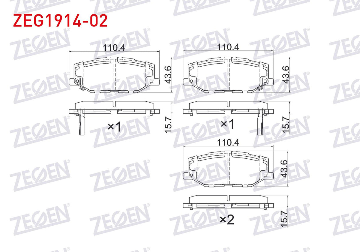 Zegen ZEG1914-02 Brake Pad Front with Wear Indicator Suzuku Jimny Suv (A6g) 1.5 Allgrıp 2018