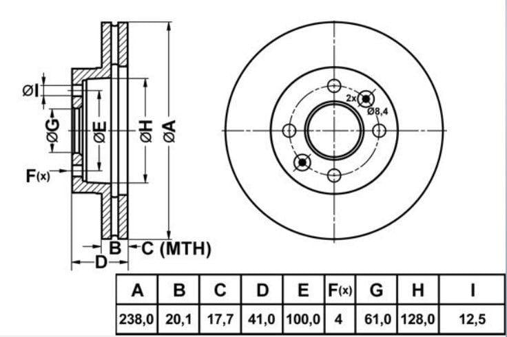 MGA Front Brake Disc Set - Renault Symbol 2006-2008 — Brake Rotors & Drums