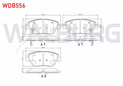 WALBURG WDB556 Brake Pad Front with Wear Indicator Kia Rio III 1.25 Cvvt 2011-2014 / Rio III 1.4 Cvvt 2011-2014 — Brake Pads
