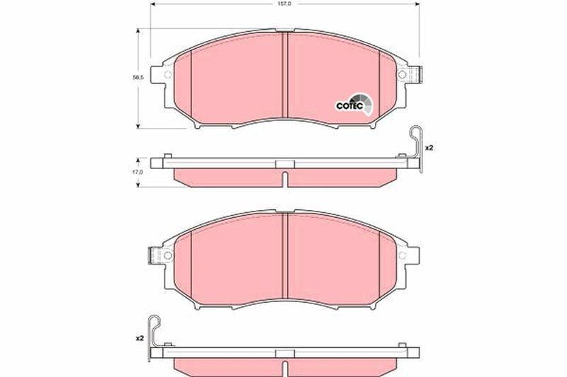 TRW GDB3392 Front Brake Pads - High Performance for Nissan Navara, Renault Koleos, and More