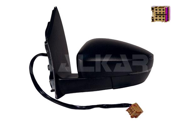 Alkar 6125123 Outer Rear View Mirror Left Electric Heated with Turn Signal 6 Pin Rectangular Sock — Tail, Signal & Reflectors