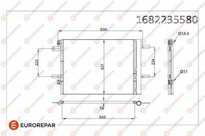 Eurorepar 1682235580 Opel Astra L/Grandland X, 308/3008/5008/508 and 3 more models — Condensers & Evaporators