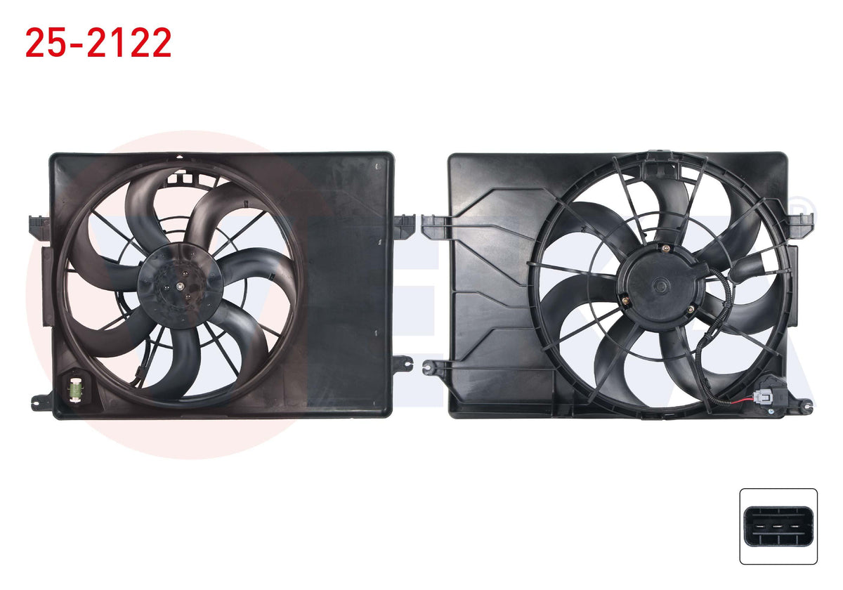 Veka 25-2122 Fan Motor Su Radiator Heated Hyundai Ix35 (Lm) 1.6 GDI with Shroud 2010