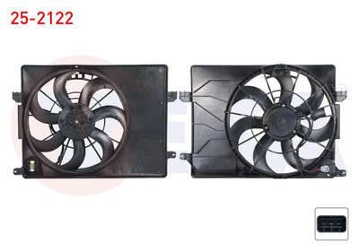 Veka 25-2122 Fan Motor Su Radiator Heated Hyundai Ix35 (Lm) 1.6 GDI with Shroud 2010
