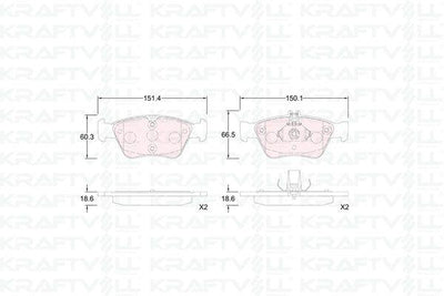 Kraftvoll 07010359 Brake Pad Front W202 95 > 00 S202 97 > 01 C208 97 > 00 W210 95 > 00 S210 99 > 03 C140 92 > 99 — Brake Pads
