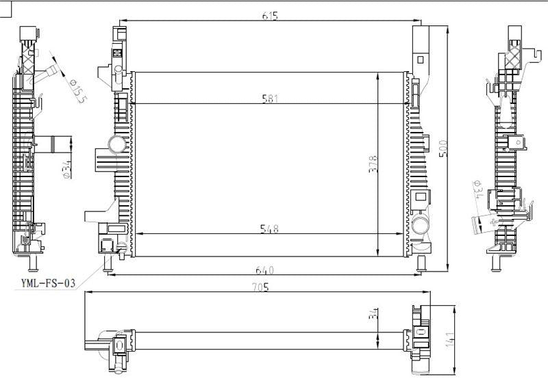 MGA 80850 Su Radiator (Ford:Focus Cmax 15-Focus 14-Kuga Connect 13 -) 6 Speed Automatic Powershıft 1.5 Die — Radiators & Fans