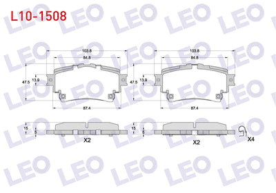 LEO L10-1508 Brake Pad Rear Toyota Corolla 2019-/ Rav 4 V 2018-/ Yaris Cross 2020 — Brake Pads