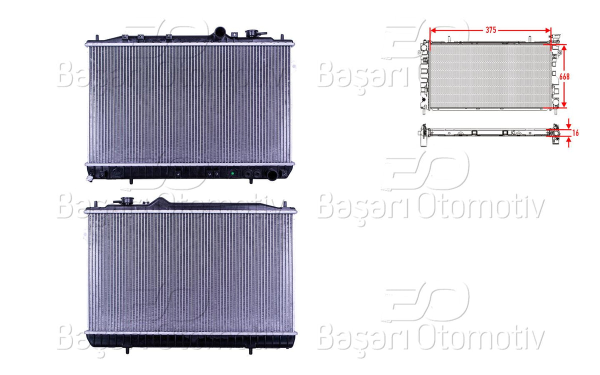 Wisco 3113860-00 Su Radiator Brazing Mt 375X668x16 Hyundai Elantra 91 + — Radiators & Fans