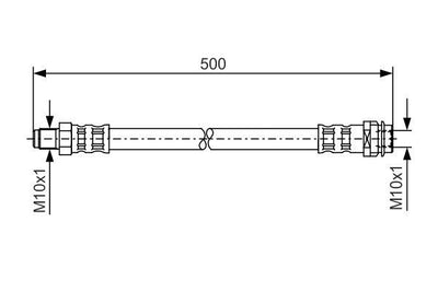Bosch 1987476453 Brake Hose Front Mercedes A-Series W169 B-Series W245 500 mm — Brake Hydraulics