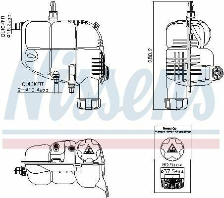 NISSENS Radiator Coolant Tank - Fits F-45 / 46 / 48 Models — Fluids & Chemicals