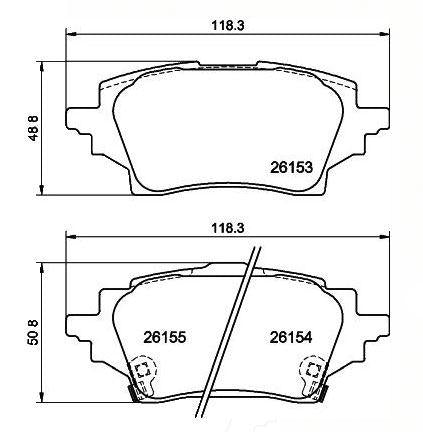 MGA 55729 Brake Pad Rear Electronic El Brake-(Toyota: Corolla 2019 > 1.6 VVTI / Toyota: Corolla 2019 > 1.8 Hybri — Brake Pads