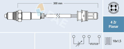 FAE 77252 Lambda Sensor M.Benz 111 113 166 271 272 03 — Oxygen & Air-Fuel