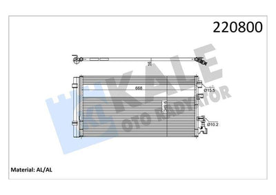 Kale 050ABC050 A/C Condenser Fluence/Megane III/Scenic III/Grand Scenic III 1.2 TCe 1.4 1.5 1.6 1. — Condensers & Evaporators