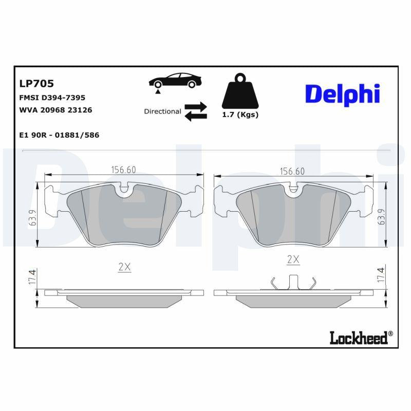 Delphi LP705 Brake Pad