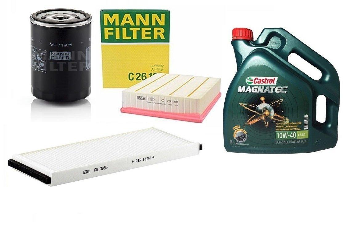 Mann Volkswagen Passat 1.6 Gasoline Motor Filter Service Set Castrol with Engine Oil (Fuel excluding) — Fluids & Chemicals