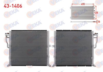 Veka 43-1406 A/C Condenser BMW 3 Series (E36) 316 i 1990-1998 — Condensers & Evaporators