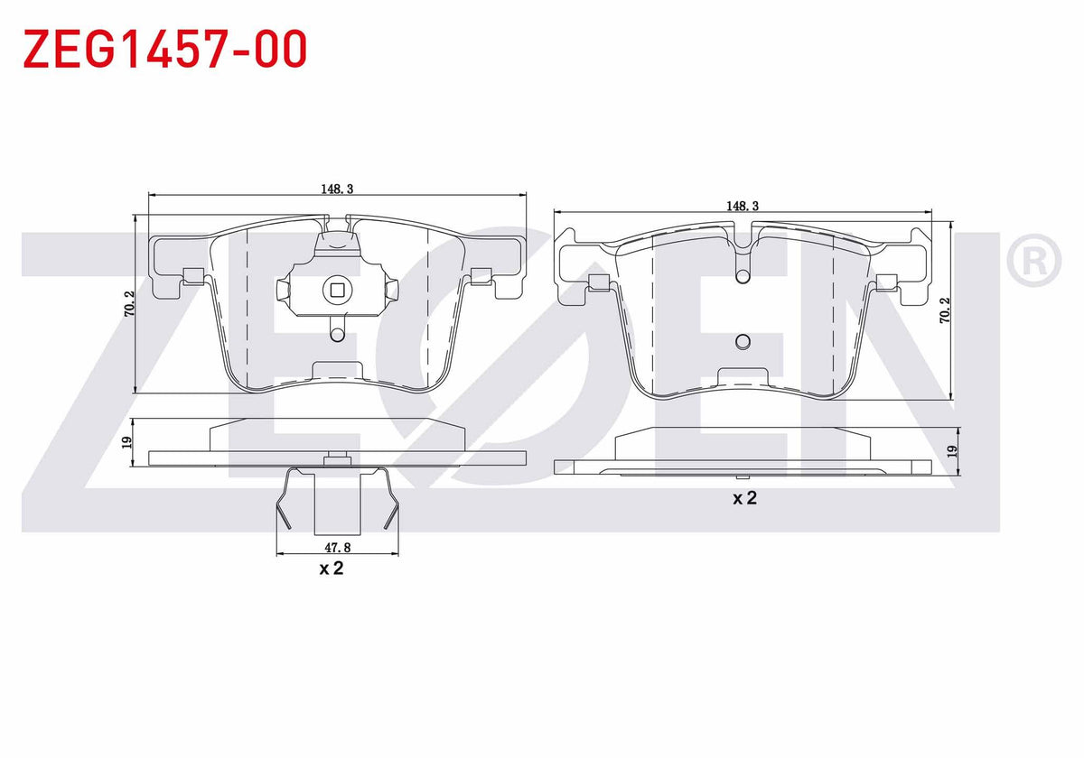 Zegen ZEG1457-00 Brake Pad Front BMW 3 Series (F30) 320i xDrive 2011-/ 320 i 2011-/ 320 D 2011-/ 316 i 2011-/ 2 — Brake Pads